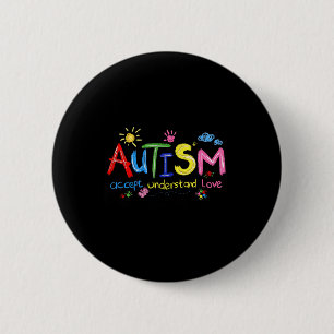 Pinselstrich Autismus-Bewusstsein Akzeptieren Vers Button