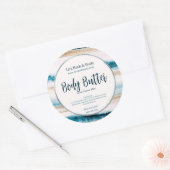 Pinselstrich, blaues, neutrales Silbertablett Runder Aufkleber (Umschlag)