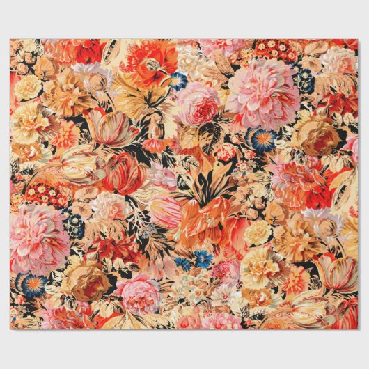 Pinselstrich-Blume Geschenkpapier (Flach)