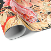 Pinselstrich-Blume Geschenkpapier (Rolleneckpunkt)