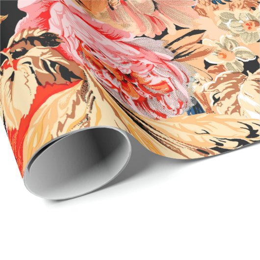 Pinselstrich-Blume Geschenkpapier (Rolleneckpunkt)