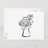 Pinselstrich-Blume in Vase Postkarte (Vorne/Hinten)
