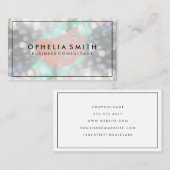 Pinselstrich | Bokeh Glitzer Glamour Visitenkarte (Vorne/Hinten)