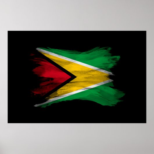 Pinselstrich der Flagge von Guyana, nationale Flag Poster (Vorne)