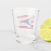 Pinselstrich der Staatsflagge, Ohio Schnapsglas (Rückseite)