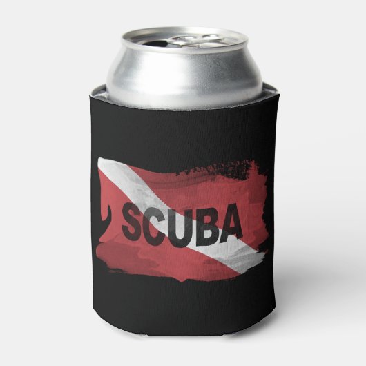Pinselstrich "Diver Down", Tauchflagge Dosenkühler (Kanne Vorderseite)