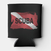 Pinselstrich "Diver Down", Tauchflagge Dosenkühler (Vorderseite)
