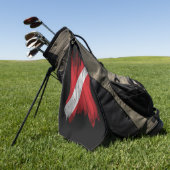 Pinselstrich "Diver Down", Tauchflagge Golfhandtuch (Gras)