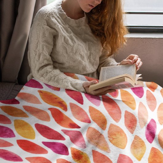 Pinselstrich, gelb und orange fleecedecke