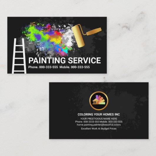 Pinselstrich Graffiti Visitenkarte (Vorne/Hinten)