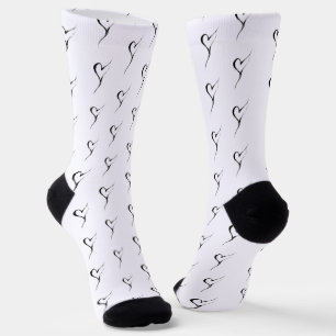 Pinselstrich Herz Minimalistischer Tinte-Liebe-Sym Socken