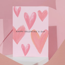 Pinselstrich Herzens Valentine's Postkarte