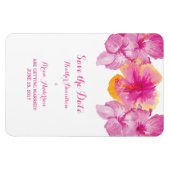 Pinselstrich Hibiskus Floral Save the Date Flexi M Magnet (Horizontal)