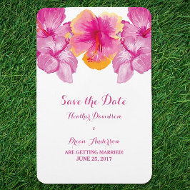 Pinselstrich Hibiskus Floral Save the Date Flexi M Magnet
