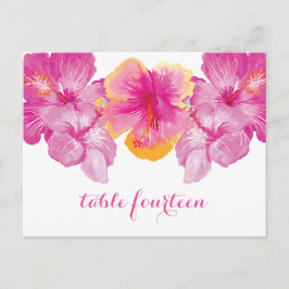 Pinselstrich Hibiskus Floral Tischnummer Postkarte
