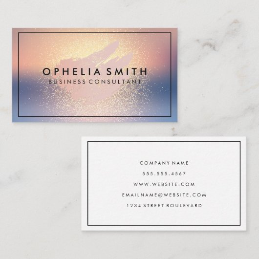Pinselstrich | Hintergrund für Glitzer-Mischung Visitenkarte (Vorne/Hinten)