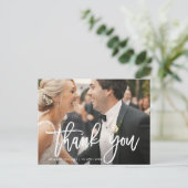 Pinselstrich | Hochzeit danke Ihnen Fotokarte Postkarte (Stehend Vorderseite)
