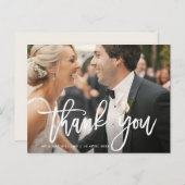 Pinselstrich | Hochzeit danke Ihnen Fotokarte Postkarte (Vorne/Hinten)