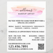 Pinselstrich in Aquarellfarbe, Make-up Artist Adve Flyer (Vorne)