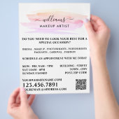 Pinselstrich in Aquarellfarbe, Make-up Artist Adve Flyer (Hand)