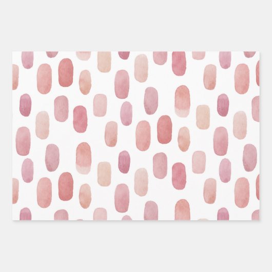 Pinselstrich in Aquarellfarbe. Niedliches Blindmus Geschenkpapier Set (Vorderseite 2)