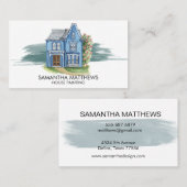 Pinselstrich in Wasserfarben Pinselstrich Stroke Visitenkarte (Vorne/Hinten)