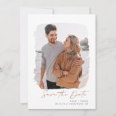 Pinselstrich-Kontur | Vertikales Foto Save The Date (Vorderseite)