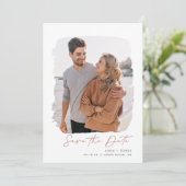 Pinselstrich-Kontur | Vertikales Foto Save The Date (Stehend Vorderseite)