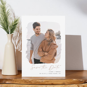 Pinselstrich-Kontur Vertikales Foto Save The Date