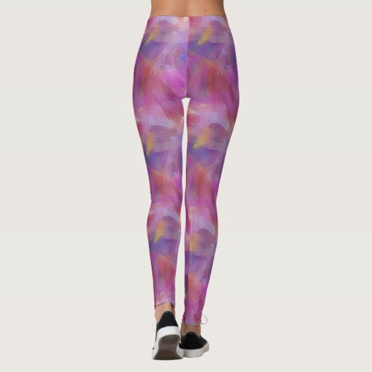 Pinselstrich lila Yoga-Leggings Leggings (Rückseite)