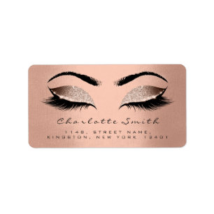 Pinselstrich Makeup Lashes Seidenrücken Rückgabean Adressaufkleber