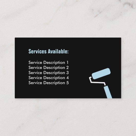 Pinselstrich mit blauer Rolle Visitenkarte (Rückseite)