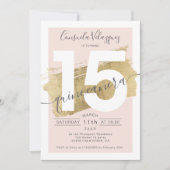 Pinselstrich mit goldener Folie Pinselstrich Quinc Einladung (Vorderseite)
