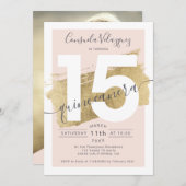 Pinselstrich mit goldener Folie Pinselstrich Quinc Einladung (Vorne/Hinten)