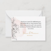 Pinselstrich mit schwarzer Flora Danke Mitteilungskarte (Rückseite)