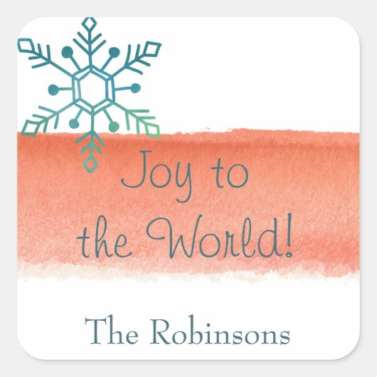 Pinselstrich mit Wasserfarbe Quadratischer Aufkleber (Vorderseite)