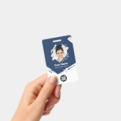 Pinselstrich-Mitarbeiterfoto, Barcode, Logo, Name Ausweis (Handheld)