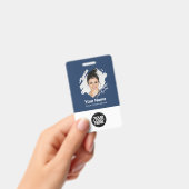 Pinselstrich-Mitarbeiterfoto, Barcode, Logo, Name Ausweis (Handheld)