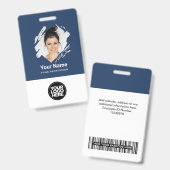 Pinselstrich-Mitarbeiterfoto, Barcode, Logo, Name Ausweis (Vorder- & Rückseite)