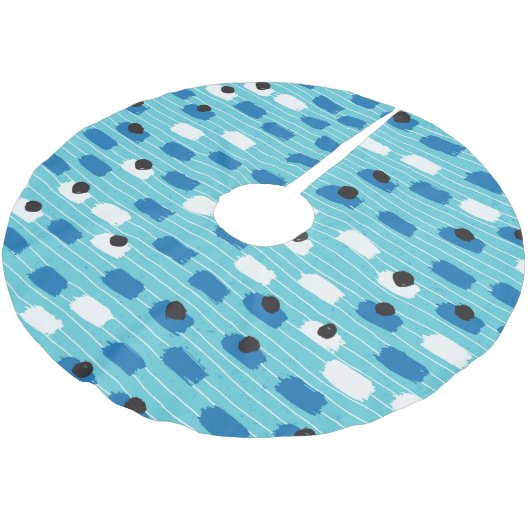 Pinselstrich nahtlos, handgezeichnet. polyester weihnachtsbaumdecke (Schrägansicht)