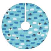 Pinselstrich nahtlos, handgezeichnet. polyester weihnachtsbaumdecke (Vorderseite)