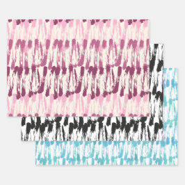 Pinselstrich, nasse Farbe, trockene Pinsel, blau,  Geschenkpapier Set