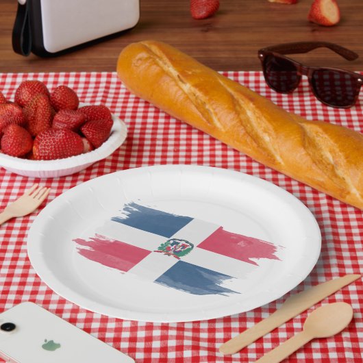 Pinselstrich, Nationalflagge Pappteller (Picknick)