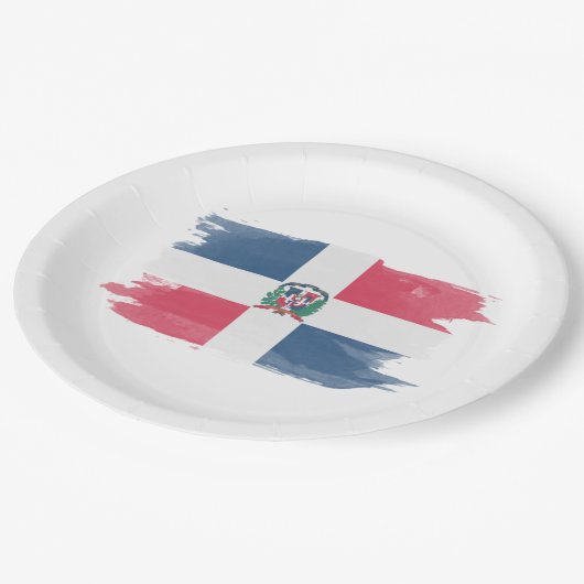 Pinselstrich, Nationalflagge Pappteller (Schrägansicht)