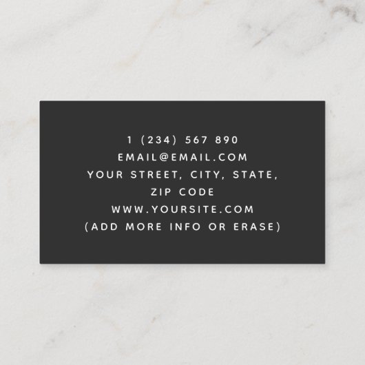 Pinselstrich Pinselrolle Tropfen Minimalistisch Sc Visitenkarte (Rückseite)