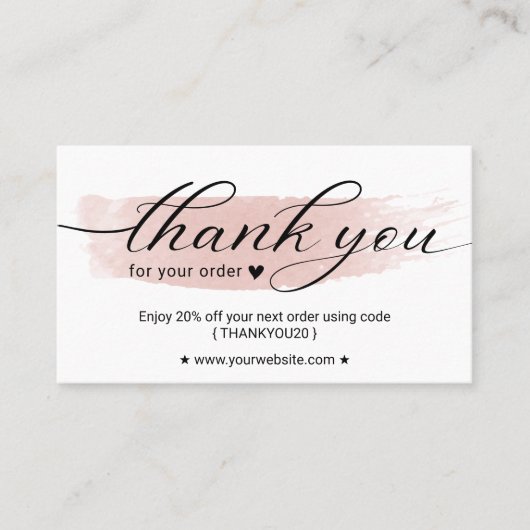 Pinselstrich-Pinselstrich-Reihenfolge Vielen Dank  Visitenkarte (Vorderseite)