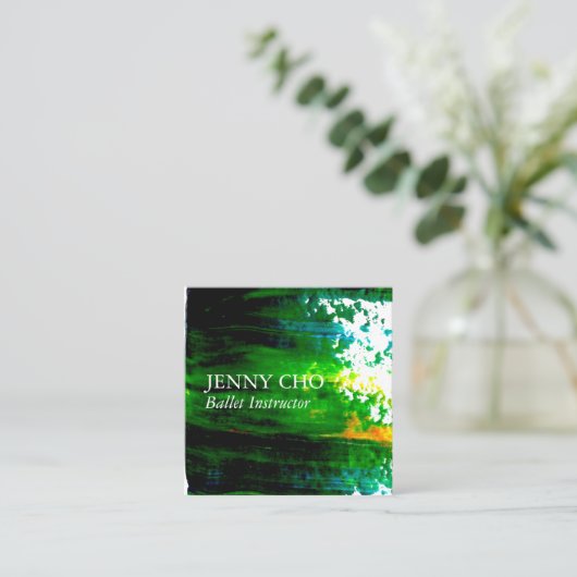 Pinselstrich Quadratische Visitenkarte (Stehend Vorderseite)