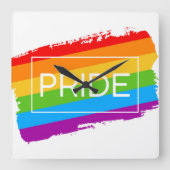 Pinselstrich Quadratische Wanduhr (Vorderseite)