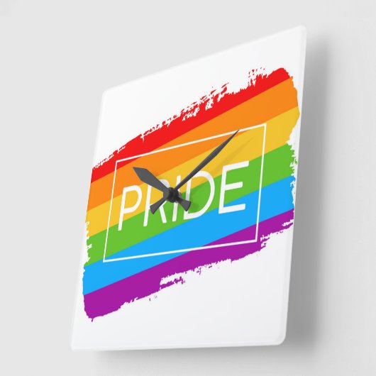 Pinselstrich Quadratische Wanduhr (Winkel)