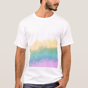 Pinselstrich Regenbogen Wasserfarbe  T-Shirt